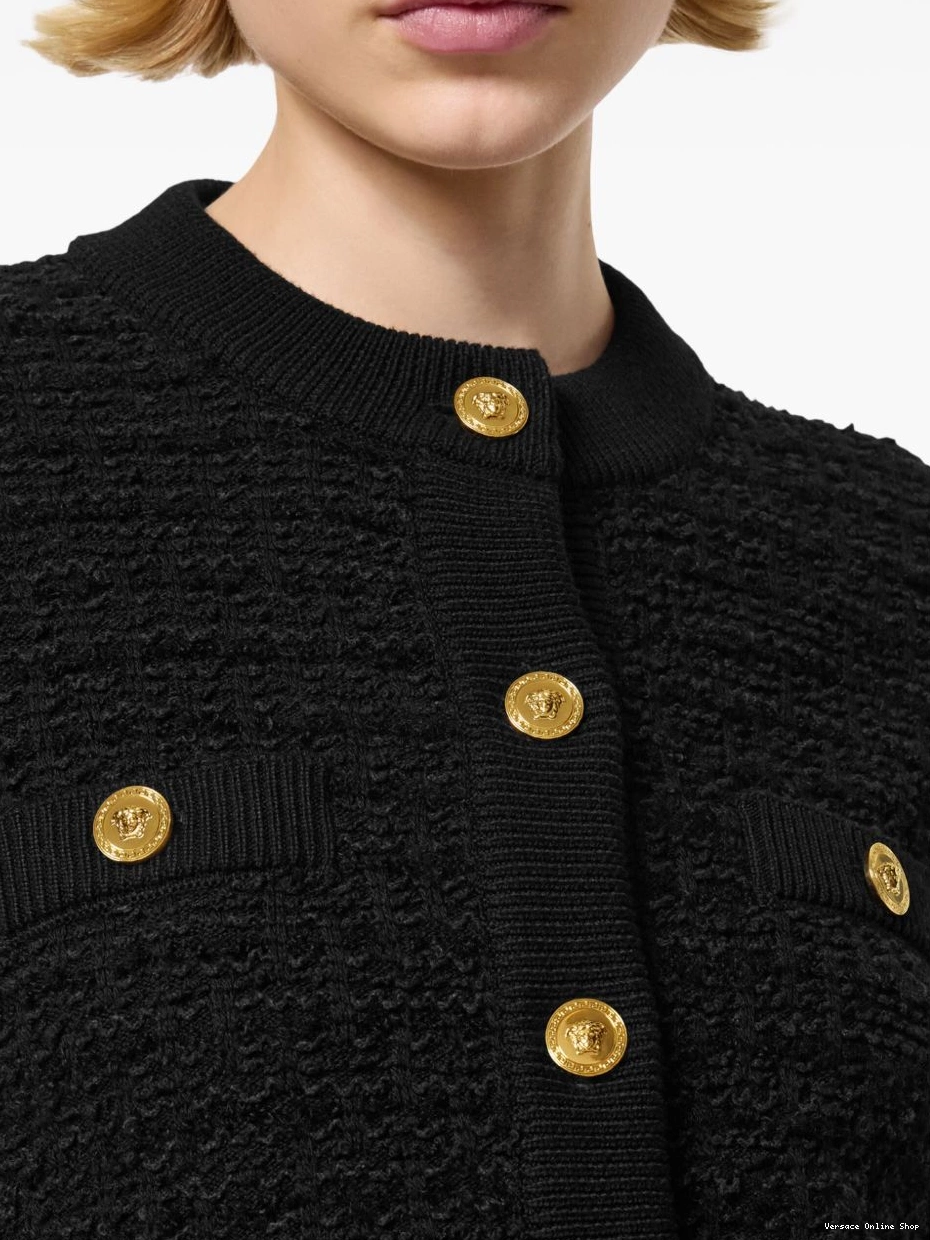 Affordable boucle jacket Versace tweed Women 0809